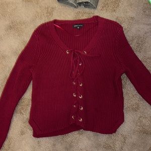 Kendall and Kylie Lace up Sweater